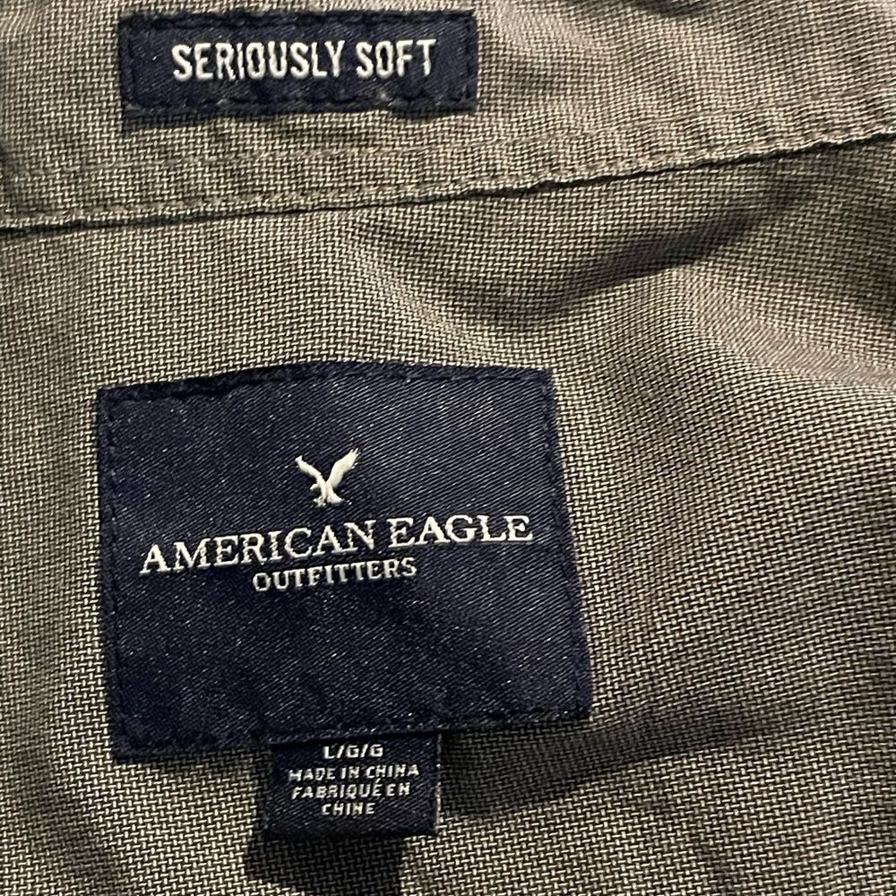 American Eagle Outfitters Dark Gray Casual Shirt - Picture 8 of 8
